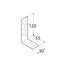 Domax Kątownik wąski ocynk 120x55x30mm KRD4