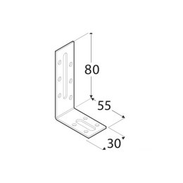 Domax Kątownik wąski ocynk 80x55x30mm KRD3