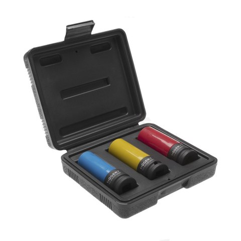 Hogert Zestaw nasadek udarowych do felg 17, 19, 21mm 1/2" HT4R102 Hogert Zestaw nasadek udarowych do felg 17, 19, 21mm 1/2" HT4R102