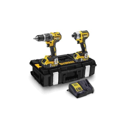 Dewalt Zestaw Combo 18V Wkrętarka Udarowa Dcd796 + Zakrętarka Dcf887 + 2X5Ah + Kufer Ds150 Dck266P2-Qw