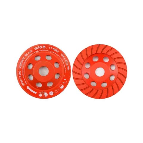 Yato Tarcza Diamentowa Do Szlifowania Betonu Kamienia Turbo 125Mm Yt-6032 Yato Tarcza Diamentowa Do Szlifowania Betonu Kamienia Turbo 125Mm Yt-6032