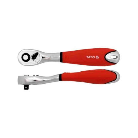 Yato Grzechotka 1/4" Wygięta 72 - Zęby, Gumowana Rękojeść Yt-0733 Yato Grzechotka 1/4" Wygięta 72 - Zęby, Gumowana Rękojeść Yt-0733