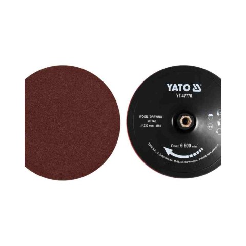 Yato Tarcza Z Rzepem 230Mm M14 + Akcesoria Yt-47770 Yato Tarcza Z Rzepem 230Mm M14 + Akcesoria Yt-47770