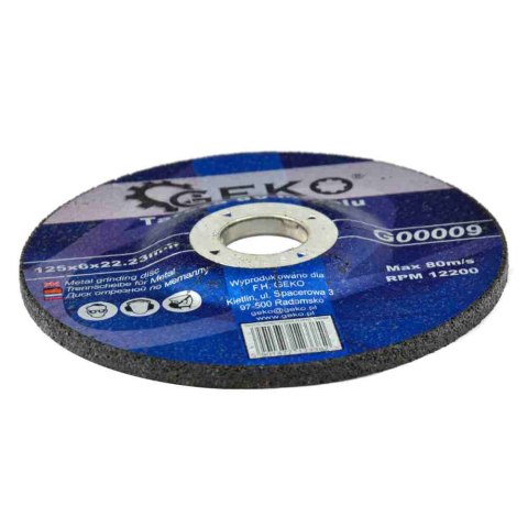 Geko Tarcza do szlifowania metalu 125x6x22mm G00009 Geko Tarcza do szlifowania metalu 125x6x22mm G00009