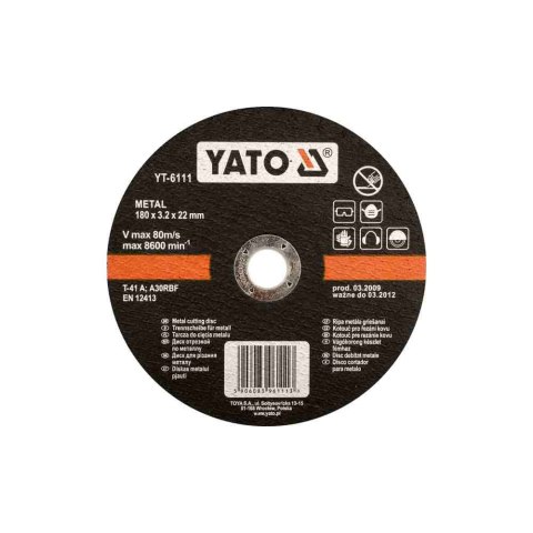 Yato Tarcza Do Cięcia Metalu 125X1,2X22Mm Yt-5923