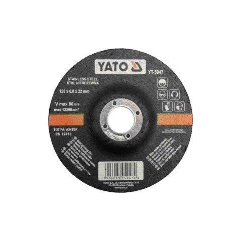 Yato Tarcza Do Szlifowania Metalu Wypukła Inox 115X6,0X22Mm Yt-5946 Yato Tarcza Do Szlifowania Metalu Wypukła Inox 115X6,0X22Mm Yt-5946