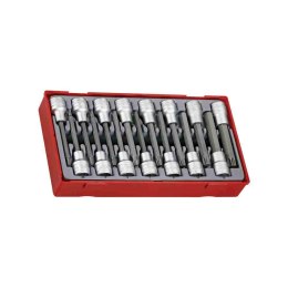 Teng Tools 15-elementowy zestaw nasadek trzpieniowych typu Tx i 6-kątnych z chwytem kwadratowym 1/2", TTTxH15 118890102