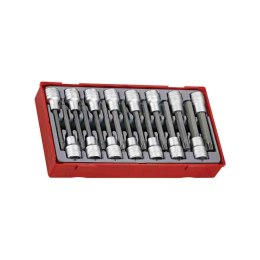 Teng Tools 15-elementowy zestaw nasadek trzpieniowych typu Tx i 6-kątnych z chwytem kwadratowym 1/2