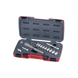 Teng Tools 16-elementowy zestaw narzędzi nasadowych nierdzewnych z chwytem kwadratowym 3/8