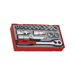 Teng Tools 18-elementowy zestaw kluczy nasadowych. Z chwytem kwadratowym 1/2" 39180203