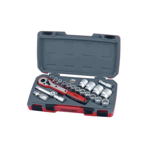 Teng Tools 21-elementowy zestaw narzędzi nasadowych z chwytem kwadratowym 1/2". T1221 167240100