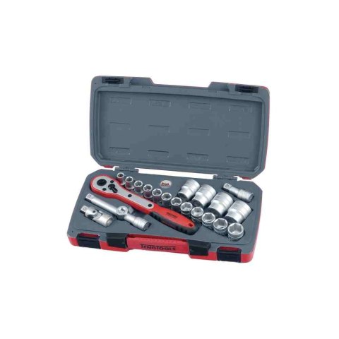 Teng Tools 21-elementowy zestaw narzędzi nasadowych z chwytem kwadratowym 1/2". T1221-6 167240209 Teng Tools 21-elementowy zestaw narzędzi nasadowych z chwytem kwadratowym 1/2". T1221-6 167240209