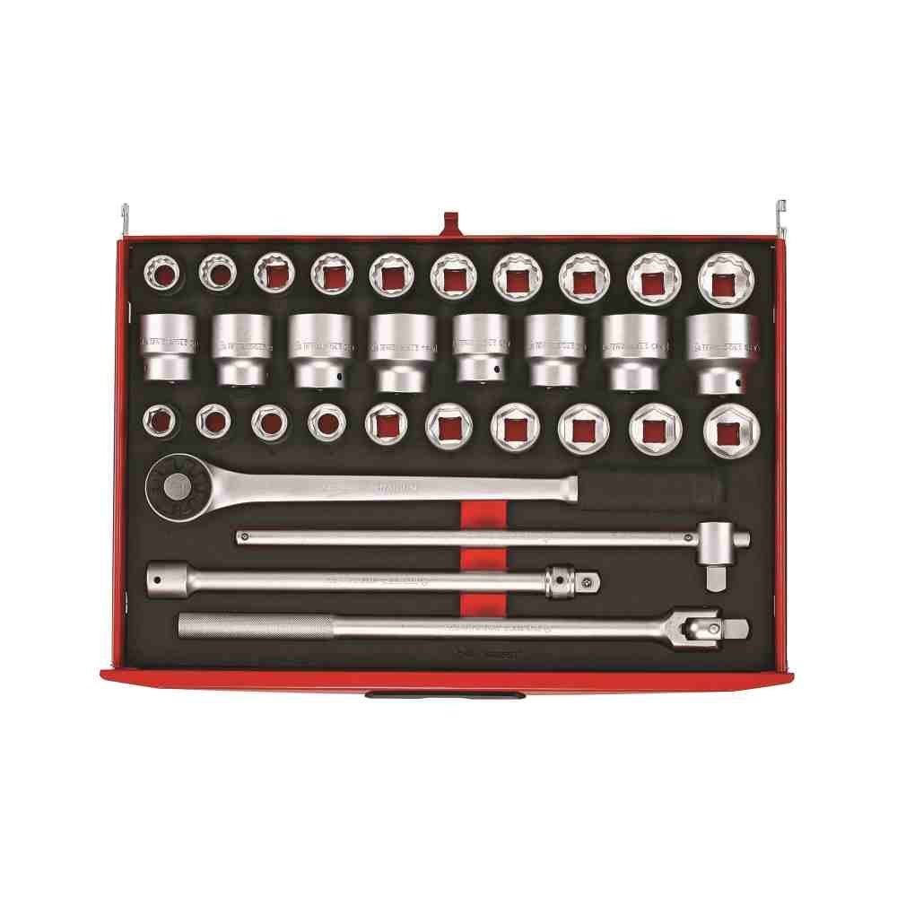 Teng Tools 32-elementowy zestaw kluczy nasadowych z chwytem kwadratowym 3/4", TTESK32 161730106