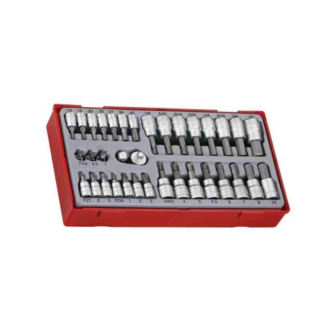 Teng Tools 35-elementowy zestaw nasadek trzpieniowych z chwytem kwadratowym 1/4" i 3/8" TTBS35 132150103