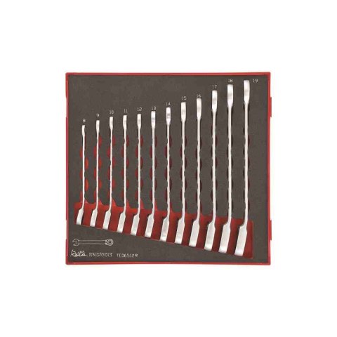 Teng Tools Zestaw 12 kluczy zapadkowych płasko-oczkowych TED6512R 238260103 Teng Tools Zestaw 12 kluczy zapadkowych płasko-oczkowych TED6512R 238260103