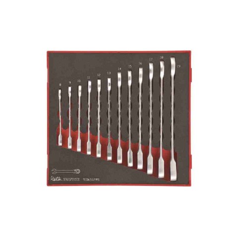 Teng Tools Zestaw 12 kluczy zapadkowych płasko-oczkowych TED6512RS 238270102 Teng Tools Zestaw 12 kluczy zapadkowych płasko-oczkowych TED6512RS 238270102