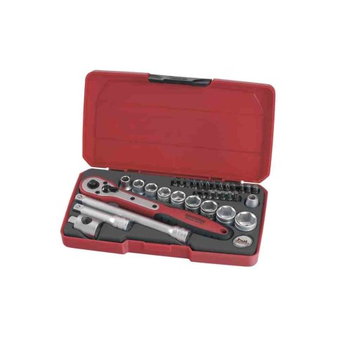Teng Tools Zestaw narzędzi nasadowych z chwytem kwadratowym 3/8" T3834 167310101 Teng Tools Zestaw narzędzi nasadowych z chwytem kwadratowym 3/8" T3834 167310101