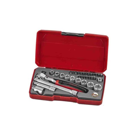Teng Tools Zestaw narzędzi nasadowych z chwytem kwadratowym 3/8" T3834S 186901104 Teng Tools Zestaw narzędzi nasadowych z chwytem kwadratowym 3/8" T3834S 186901104