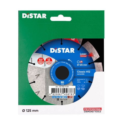 Distar Tarcza diamentowa do cięcia betonu segment 125mm CLASSIC H12 1A1RSS 123 150 11 011 Distar Tarcza diamentowa do cięcia betonu segment 125mm CLASSIC H12 1A1RSS 123 150 11 011