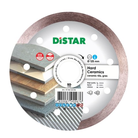 Distar Tarcza diamentowa do cięcia twardych płytek 125mm HARD CERAMICS 1A1R 111 150 48 010