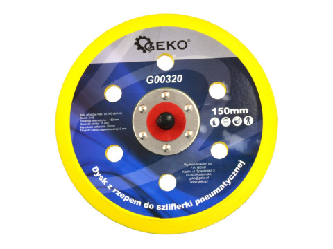 Geko Dysk z rzepem do szlifierki pneumatycznej 150mm G00320 Geko Dysk z rzepem do szlifierki pneumatycznej 150mm G00320
