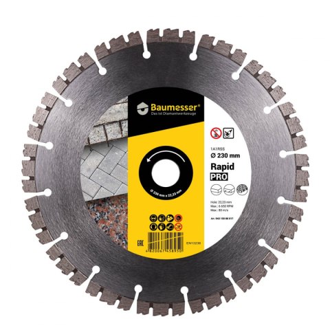 Baumesser Tarcza diamentowa do cięcia betonu 230mm 1A1RSS Rapid PRO 943 150 80 017 Baumesser Tarcza diamentowa do cięcia betonu 230mm 1A1RSS Rapid PRO 943 150 80 017