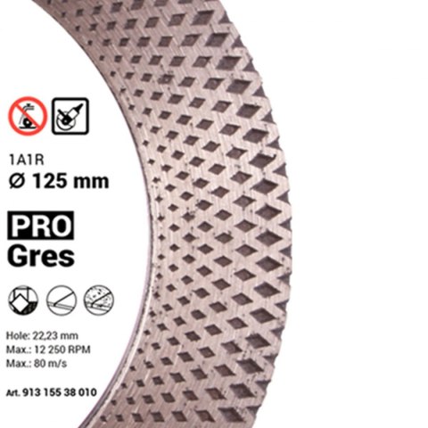 Baumesser Tarcza diamentowa do cięcia i szlifowania płytek 125mm PRO Gres 913 155 38 010 Baumesser Tarcza diamentowa do cięcia i szlifowania płytek 125mm PRO Gres 913 155 38 010