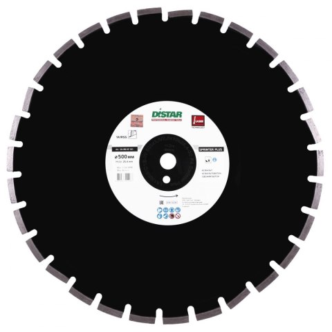 Distar Tarcza diamentowa do cięcia asfaltu 500mm SPRINTER PLUS 1A1RSS 124 850 87 031 Distar Tarcza diamentowa do cięcia asfaltu 500mm SPRINTER PLUS 1A1RSS 124 850 87 031