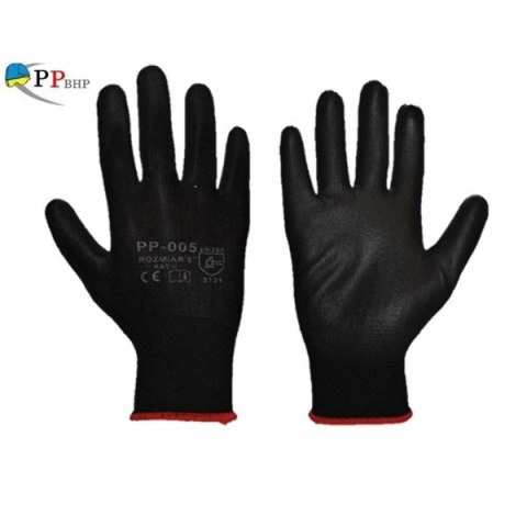 Rękawice robocze czarne bunting powlekane PP-005 Rękawice robocze czarne bunting powlekane PP-005