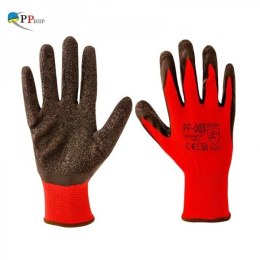 Rękawice robocze czerwone dzianinowe powlekane PP-003