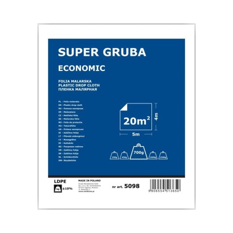 Solid Folia malarska czarna SUPER GRUBA 4x5m 5098 Solid Folia malarska czarna SUPER GRUBA 4x5m 5098