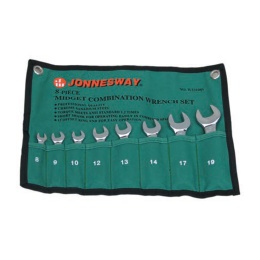 Jonnesway Klucz płasko-oczkowy krótki 8-19mm 8szt. W53108S