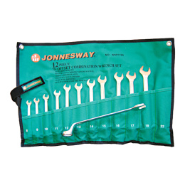 Jonnesway Zestaw kluczy płasko-oczkowych głęboko odsadzonych 8-22mm 18-K W69112S