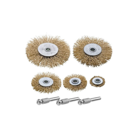 Drel Zestaw sczotek drucianych tarczowych 25-75mm 5szt. CON-ASZ-1830 Drel Zestaw sczotek drucianych tarczowych 25-75mm 5szt. CON-ASZ-1830