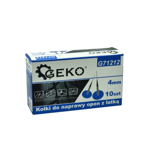 Geko Kołki z łatką do naprawy opon 10szt. G71213 Geko Kołki z łatką do naprawy opon 10szt. G71213