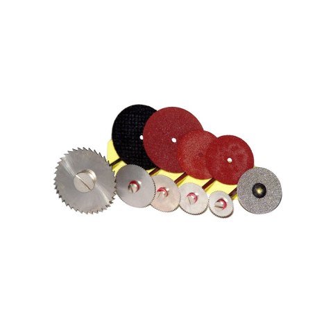 Drel Zestaw mini tarcz tnących do metalu, drewna 9szt. CON-MTA-03 Drel Zestaw mini tarcz tnących do metalu, drewna 9szt. CON-MTA-03