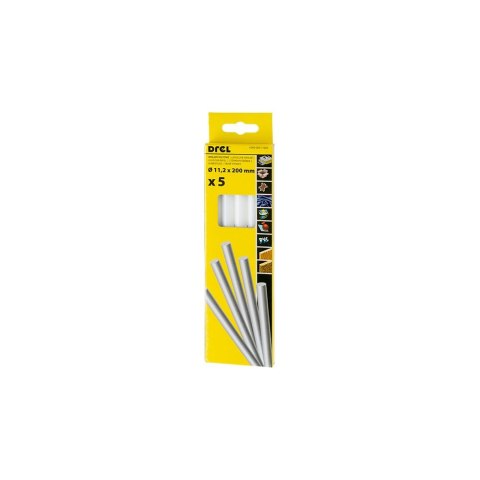 Drel Wkłady klejowe do pistoletu białe 11x200mm 5szt CON-GKS-71203 Drel Wkłady klejowe do pistoletu białe 11x200mm 5szt CON-GKS-71203