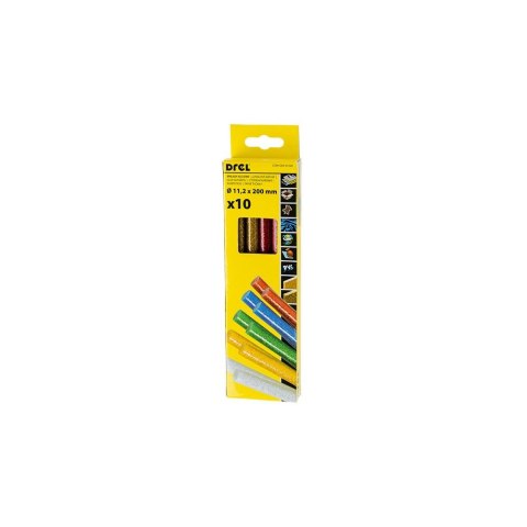 Drel Wkłady klejowe do pistoletu brokatowe 11x200mm 10szt CON-GKS-61120 Drel Wkłady klejowe do pistoletu brokatowe 11x200mm 10szt CON-GKS-61120