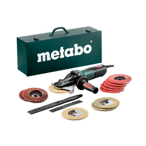 Szlifierka kątowa z płaską głowicą Metabo WEVF 10-125 Quick Inox Set 613080500 Szlifierka kątowa z płaską głowicą Metabo WEVF 10-125 Quick Inox Set 613080500