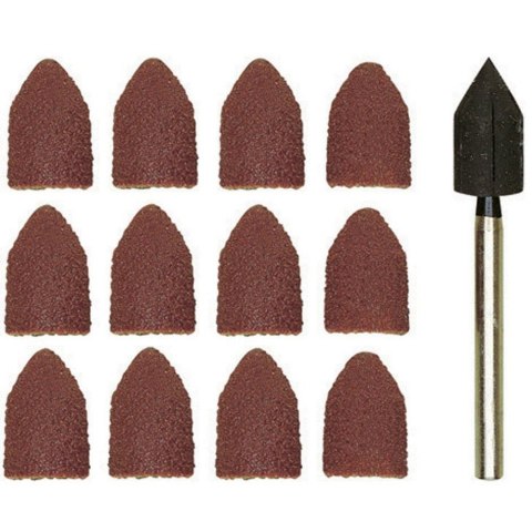 Kapturki szlifierskie 9x13 Proxxon gr 80, 150 korund + trzpień PR28987 Kapturki szlifierskie 9x13 Proxxon gr 80, 150 korund + trzpień PR28987