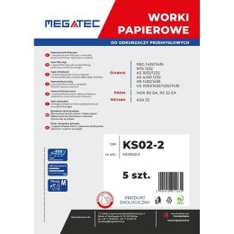 Worki papierowe Megatec do Starmix 32-35 l, kpl 5 szt MGKS02-2