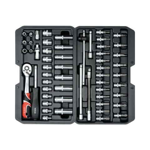 Yato Zestaw kluczy nasadowych 1/4" 56el. YT-14501 Yato Zestaw kluczy nasadowych 1/4" 56el. YT-14501