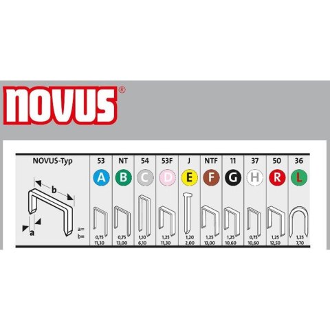 Zszywki typ A 53/10 Novus stal nierdzewna NV042-0458