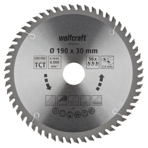Tarcza HM do pilarek ręcznych Wolfcraft Fi 190x30 WF6634000